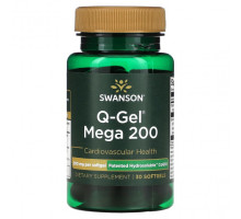 Коэнзим Q10 Swanson, Q-Gel Mega, 200 мг, 30 мягких таблеток