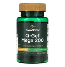 Коэнзим Q10 Swanson, Q-Gel Mega, 200 мг, 30 мягких таблеток