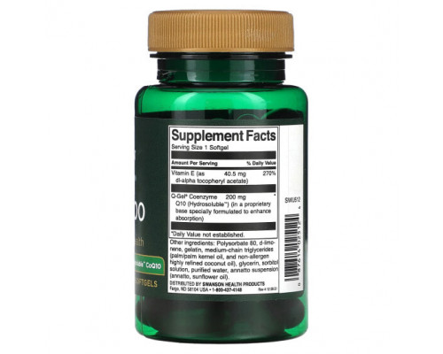 Коэнзим Q10 Swanson, Q-Gel Mega, 200 мг, 30 мягких таблеток Коэнзим Q10 Swanson, Q-Gel Mega, 200 мг, 30 мягких таблеток