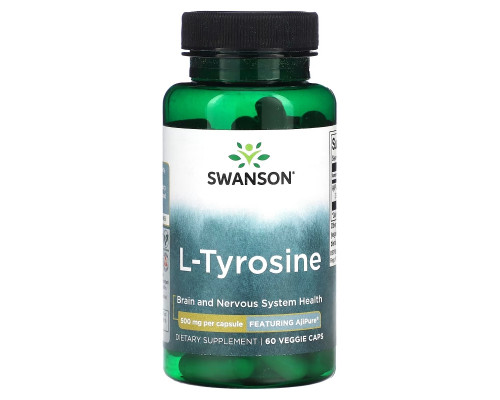 Swanson, L-Tyrosine, 500 mg, 60 Veggie Caps Swanson, L-Tyrosine, 500 mg, 60 Veggie Caps