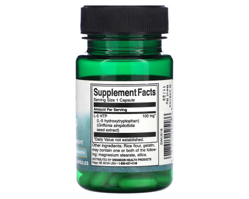 Swanson, 5-HTP, Extra Strength, 100 mg, 60 Capsules Swanson, 5-HTP, Extra Strength, 100 mg, 60 Capsules