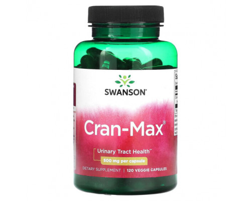 Здоровье мочеполовой системы Swanson, Cran-Max, 500 мг, 120 растительных капсул Здоровье мочеполовой системы Swanson, Cran-Max, 500 мг, 120 растительных капсул