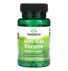 Пищеварительные ферменты Swanson, Anti-Gas Enzyme, высокоэффективная смесь, 90 растительных капсул