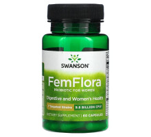 Swanson, FemFlora, Probiotic For Women, 9.8 Billion CFU, 60 Capsules