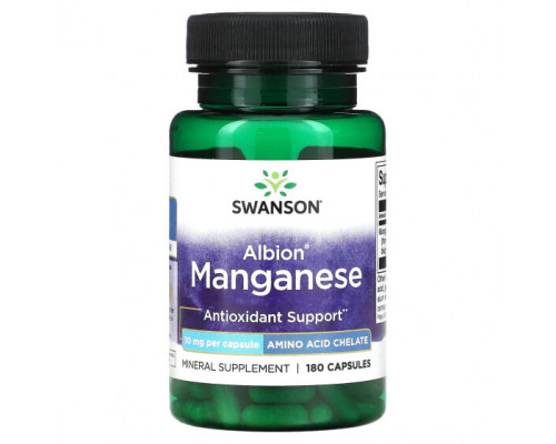 Минералы и микроэлементы Swanson, Albion марганец, 10 мг, 180 капсул Минералы и микроэлементы Swanson, Albion марганец, 10 мг, 180 капсул