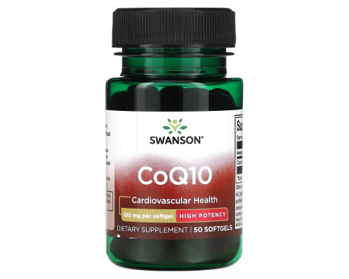 Swanson, CoQ10, High Potency, 100 mg, 50 Softgels