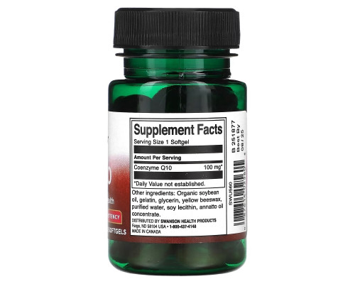 Swanson, CoQ10, High Potency, 100 mg, 50 Softgels