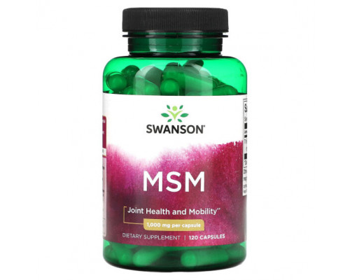 Для мышц и суставов Swanson, МСМ, 1000 мг, 120 капсул