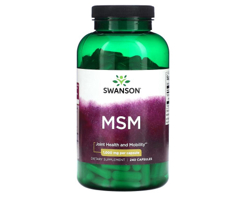 Swanson, MSM, 1,000 mg, 240 Capsules Swanson, MSM, 1,000 mg, 240 Capsules