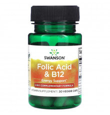 Swanson, Folic Acid & B12, 30 Veggie Caps