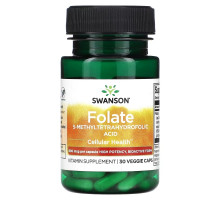 Swanson, Folate, 5-Methyltetrahydrofolic Acid, 800 mcg, 30 Veggie Caps