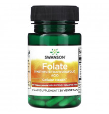 Swanson, Folate, 5-Methyltetrahydrofolic Acid, 800 mcg, 30 Veggie Caps