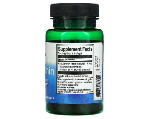 Swanson, Astaxanthin, 4 mg, 60 Softgels Swanson, Astaxanthin, 4 mg, 60 Softgels