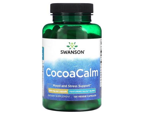 Swanson, CocoaCalm, 500 мг, 120 растительных капсул Swanson, CocoaCalm, 500 мг, 120 растительных капсул