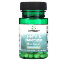 Для похудения и контроля веса Swanson, 5-HTP и мелатонин, 30 капсул