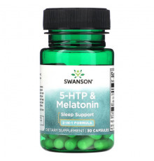 Для похудения и контроля веса Swanson, 5-HTP и мелатонин, 30 капсул
