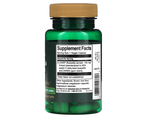 Swanson, Boswellia Serrata Extract, 125 mg, 60 Veggie Caps Swanson, Boswellia Serrata Extract, 125 mg, 60 Veggie Caps