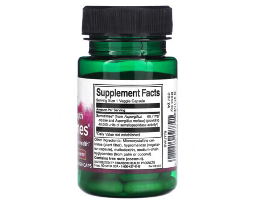 Пищеварительные ферменты Double Strength Serrazimes, 66.7 mg, 60 Veggie Capsule Пищеварительные ферменты Double Strength Serrazimes, 66.7 mg, 60 Veggie Capsule
