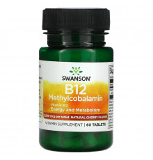 Swanson, B12, Methylcobalamin, Cherry, 60 Tablets