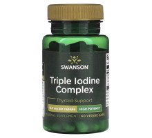 Swanson, Triple Iodine Complex, High Potency, 12.5 mg, 60 Veggie Caps