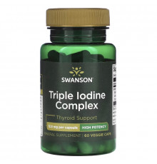 Swanson, Triple Iodine Complex, High Potency, 12.5 mg, 60 Veggie Caps