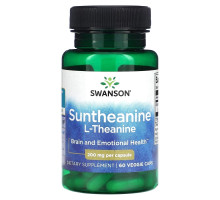 Swanson, Suntheanine, L-теанин, 200 мг, 60 растительных капсул