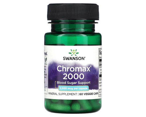Swanson, Chromax 2000, 2000 мкг, 60 растительных капсул