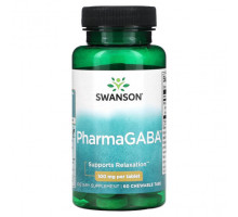 Аминокислоты Swanson, PharmaGABA, 100 мг, 60 жевательных таблеток