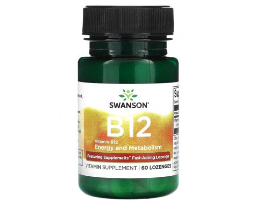 Витамины группы B Swanson, Витамин B12`` 60 пастилок Витамины группы B Swanson, Витамин B12`` 60 пастилок