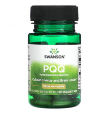 Антиоксиданты Swanson, PQQ, пирролохинолинхинон, 10 мг, 30 растительных капсул