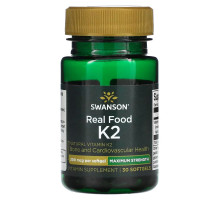 Swanson, Maximum Strength, Real Food K2, 200 mcg, 30 Softgels