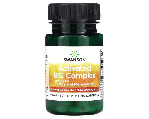 Swanson, Activated B12 Complex, Natural Cherry, 60 Lozenges Swanson, Activated B12 Complex, Natural Cherry, 60 Lozenges