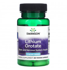 Swanson, Lithium Orotate, 5 mg, 60 Veggie Capsules