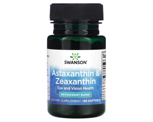Swanson, Astaxanthin & Zeaxanthin, 60 Softgels Swanson, Astaxanthin & Zeaxanthin, 60 Softgels