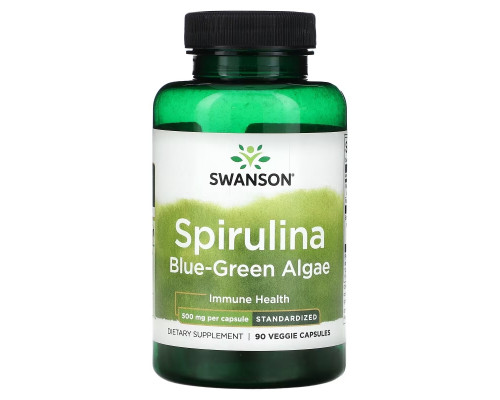 Swanson, Spirulina Blue-Green Algae, 500 mg, 90 Veggie Capsules Swanson, Spirulina Blue-Green Algae, 500 mg, 90 Veggie Capsules