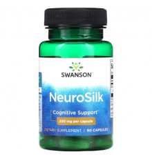 Улучшение памяти и работы мозга Swanson, NeuroSilk, 200 мг, 60 капсул