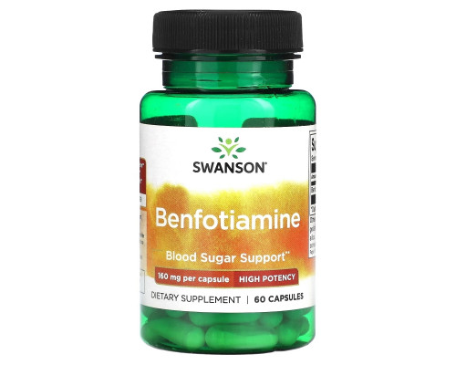 Swanson, Benfotiamine, High Potency, 160 mg, 60 Capsules Swanson, Benfotiamine, High Potency, 160 mg, 60 Capsules