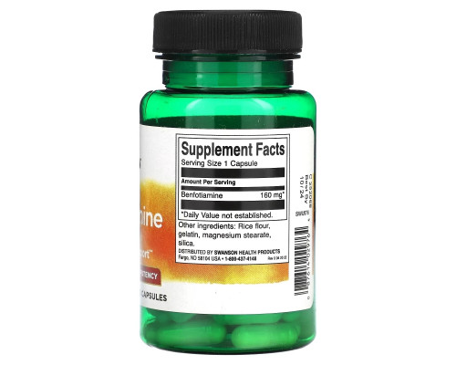 Swanson, Benfotiamine, High Potency, 160 mg, 60 Capsules Swanson, Benfotiamine, High Potency, 160 mg, 60 Capsules