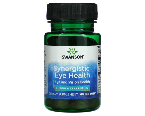 Swanson, Synergistic Eye Health, Eye And Vision, 60 Softgels Swanson, Synergistic Eye Health, Eye And Vision, 60 Softgels
