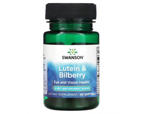 Для глаз Lutein & Bilberry, 60 Softgels Для глаз Lutein & Bilberry, 60 Softgels