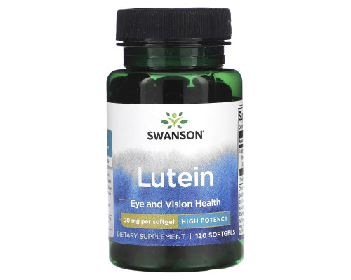 Swanson, Lutein, High Potency, 20 mg, 120 Softgels Swanson, Lutein, High Potency, 20 mg, 120 Softgels
