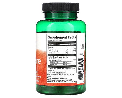 Swanson, MCT Pure, 1,000 mg , 90 Softgels Swanson, MCT Pure, 1,000 mg , 90 Softgels