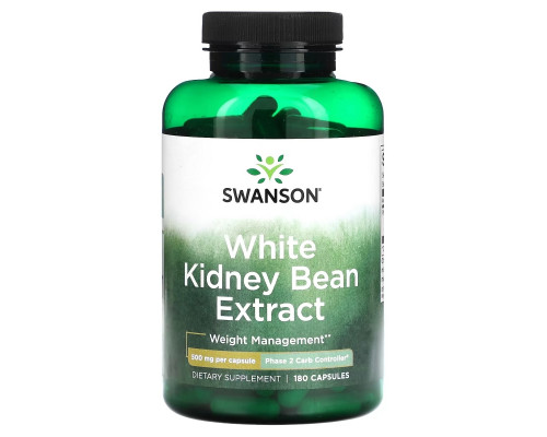 Swanson, White Kidney Bean Extract, 500 mg, 180 Capsules