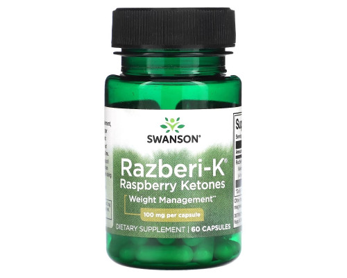 Swanson, Razberi-K, Raspberry Ketones, 100 mg, 60 Capsules