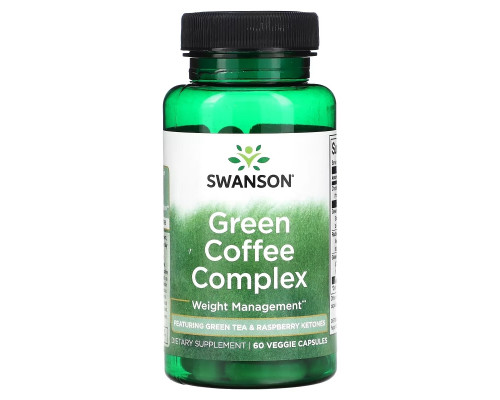 Swanson, Green Coffee Complex, 60 растительных капсул Swanson, Green Coffee Complex, 60 растительных капсул