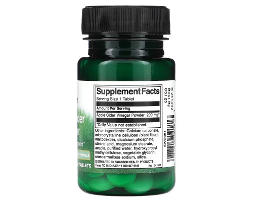 Swanson, Apple Cider Vinegar, 200 mg , 30 Tablets Swanson, Apple Cider Vinegar, 200 mg , 30 Tablets