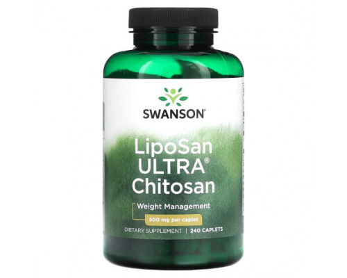 Для похудения и контроля веса Swanson, LipoSan Ultra, хитозан, 500 мг, 240 капсул Для похудения и контроля веса Swanson, LipoSan Ultra, хитозан, 500 мг, 240 капсул