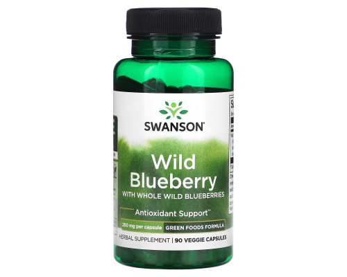 Swanson, Wild Blueberry with Whole Wild Blueberries, 250 mg, 90 Veggie Capsules Swanson, Wild Blueberry with Whole Wild Blueberries, 250 mg, 90 Veggie Capsules