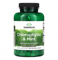 Swanson, Chlorophyllin & Mint, 500 Chewable Tablets