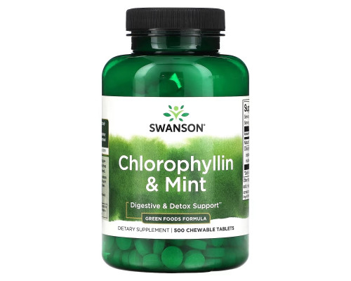 Swanson, Chlorophyllin & Mint, 500 Chewable Tablets Swanson, Chlorophyllin & Mint, 500 Chewable Tablets